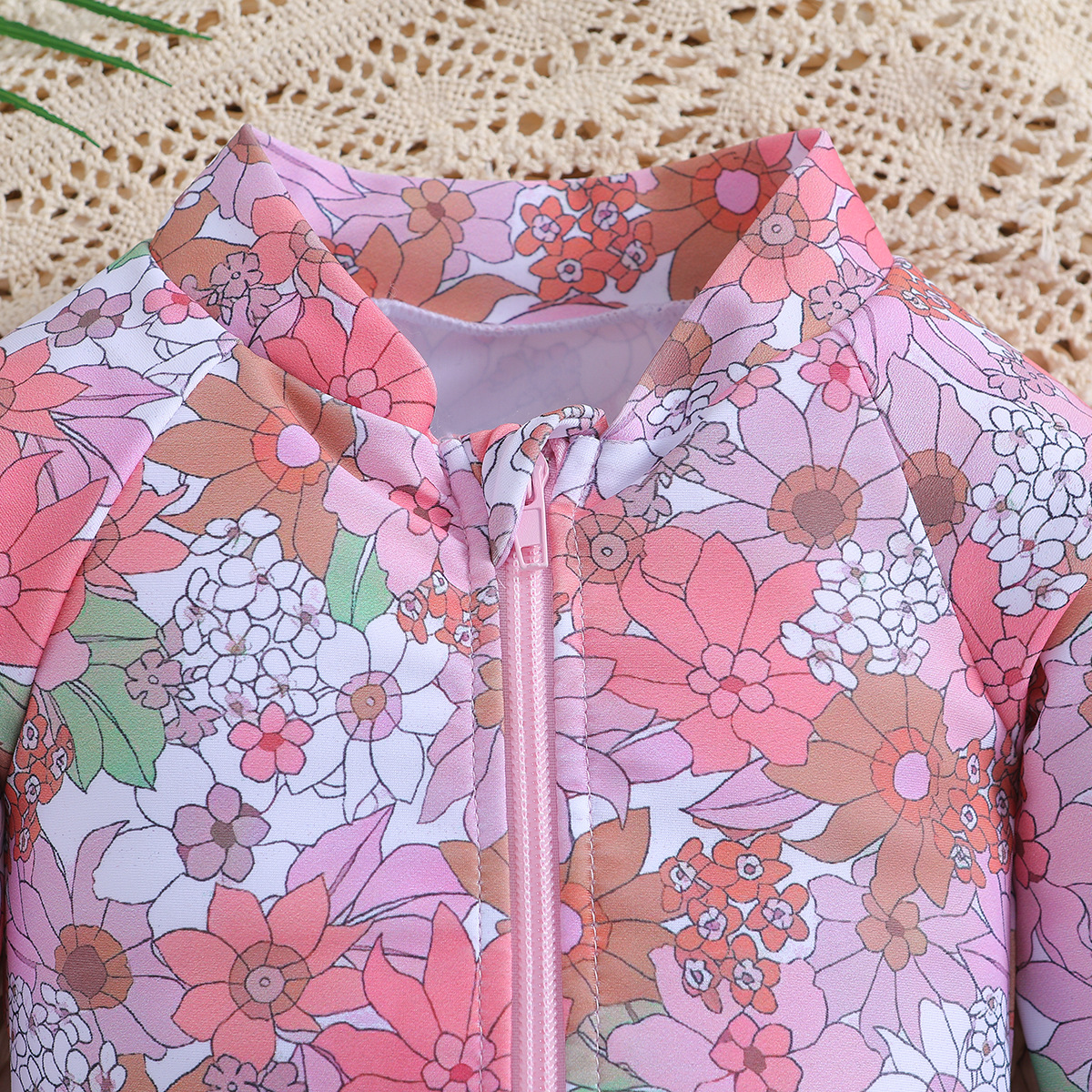 SAMGAMIBABY children's swimwear new girls long sleeved printed one piece swimsuit_voghion.com