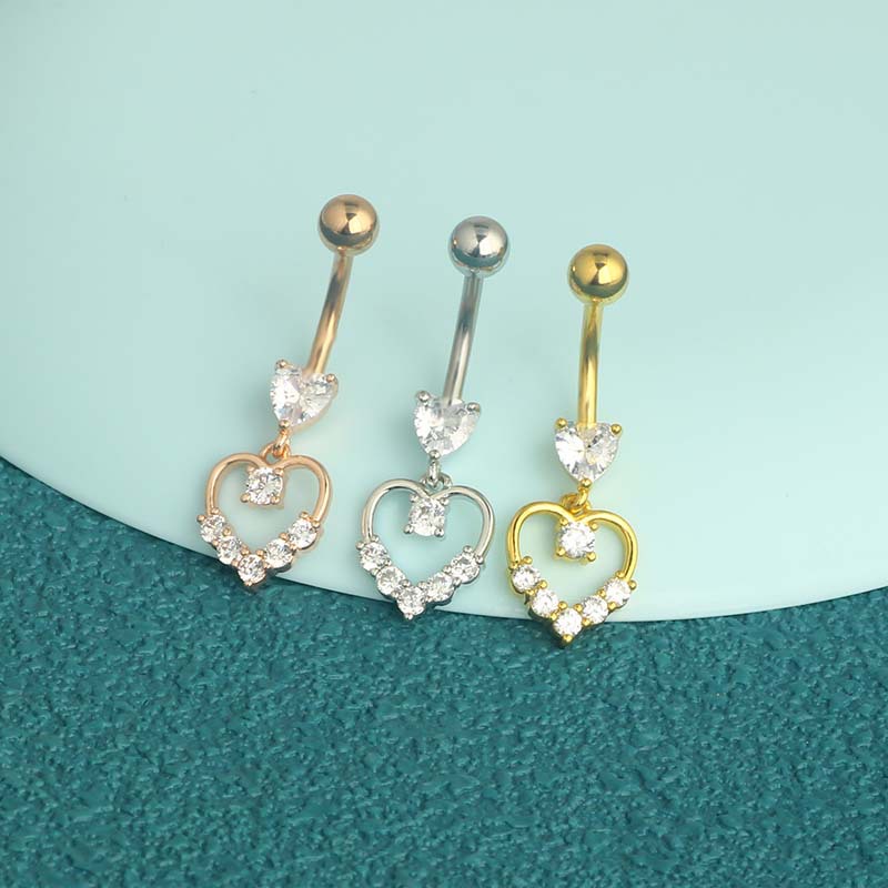 1 Piece Quantity Holiday, Daily Occasion 304 Stainless Steel Material 1 Piece Belly Rings Simple Style Classic Style Solid Color 304 Stainless Steel Inlay Zircon Belly Rings