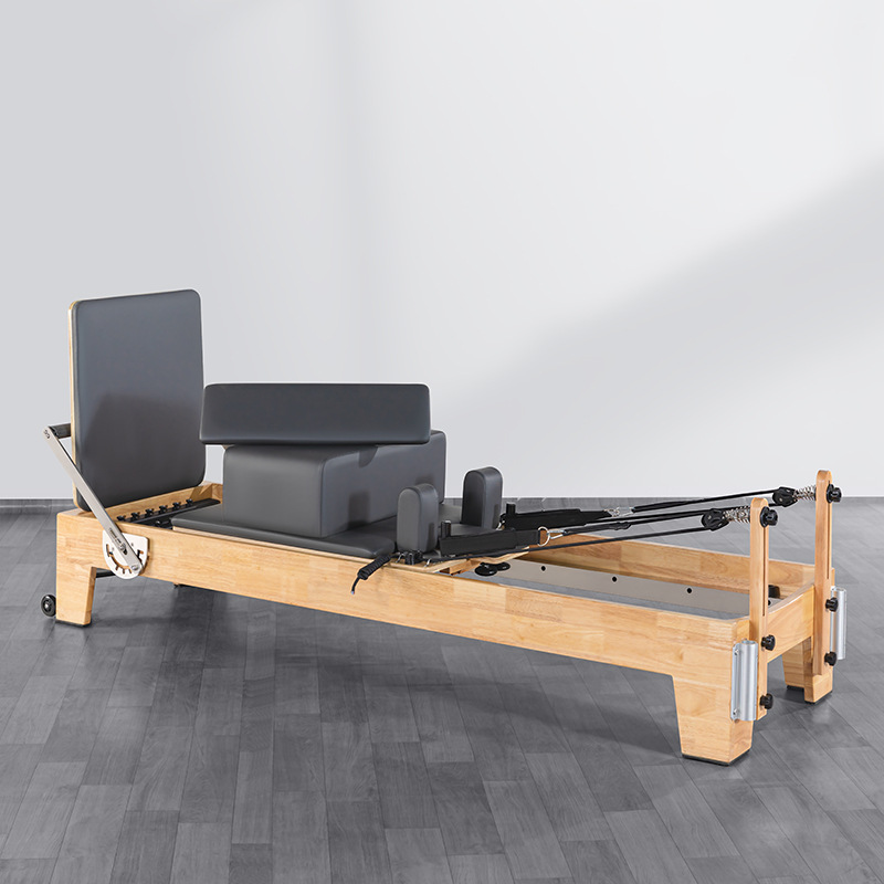 Estudio de yoga traje de cinco piezas equipo de pilates, barril de escalera, silla de pedal estable, cama central de pilates de arce Cadillac de roble