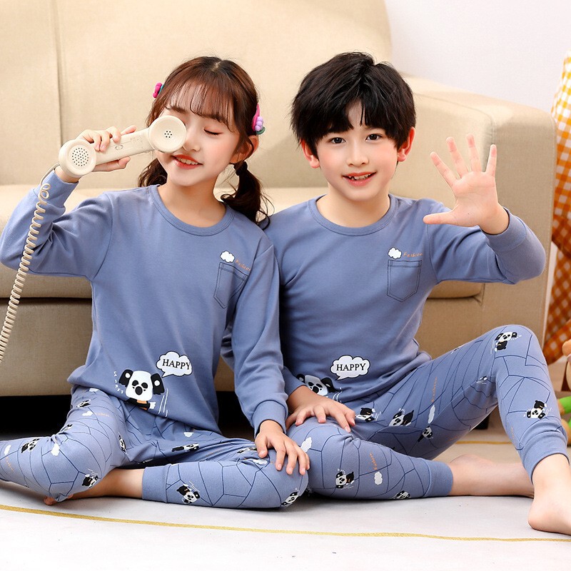 儿童秋衣秋裤男童纯棉保暖内衣宝宝全棉毛衫睡衣套装女童衬衣衬裤|undefined