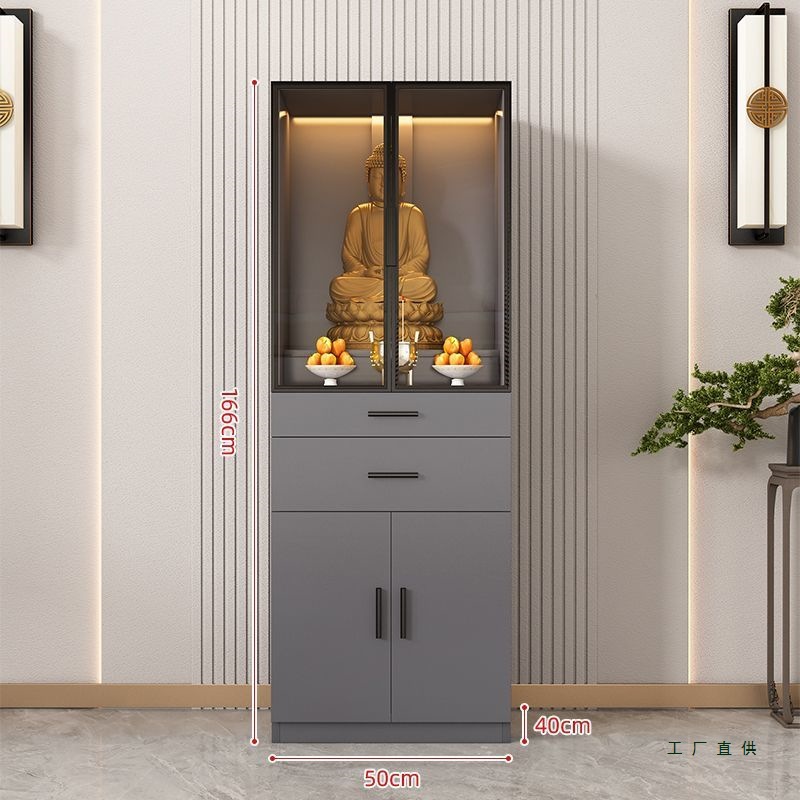 Buddha Cabinet Glass Door Vertical Cabinet Modern Simple Home Altar Table Buddha Altar Guanyin Buddha Cabinet Cabinet Shrine
