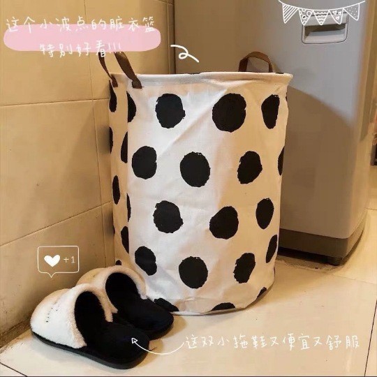 Household dirty laundry basket foldable waterproof dirty laundry drum dirty clothes storage basket cotton linen laundry basket toy storage bucket bag