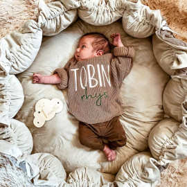 名字绣花 儿童毛衣 纯棉  婴儿 刺绣  圣诞 生日 etsy diy 姓名