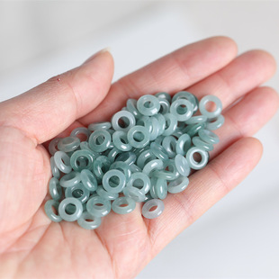 Manufacturer wholesale jade circle running ring accessories jade diy necklace bracelet earring accessories small drop semi-finished products