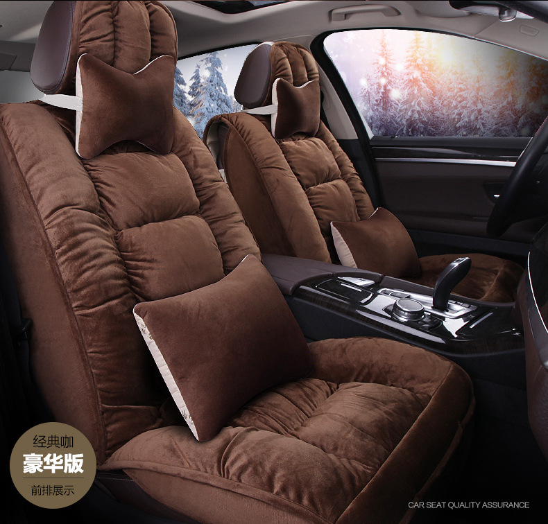Winter short plush car seat cushion new winter car fleece-lined seat cover universal down all-inclusive seat cushion wholesale