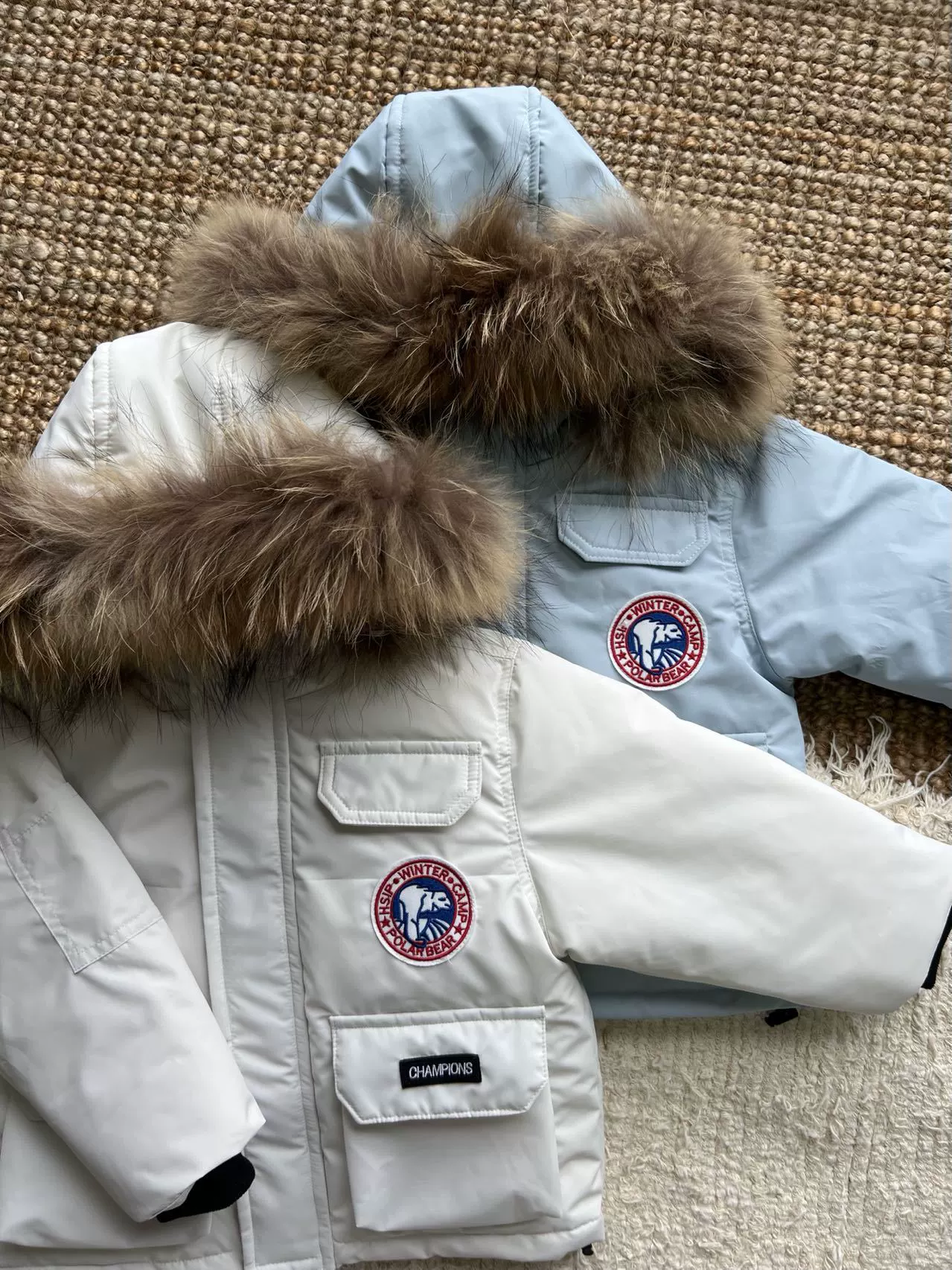Children's keep warm winter down jacket, colored hoody for men and women