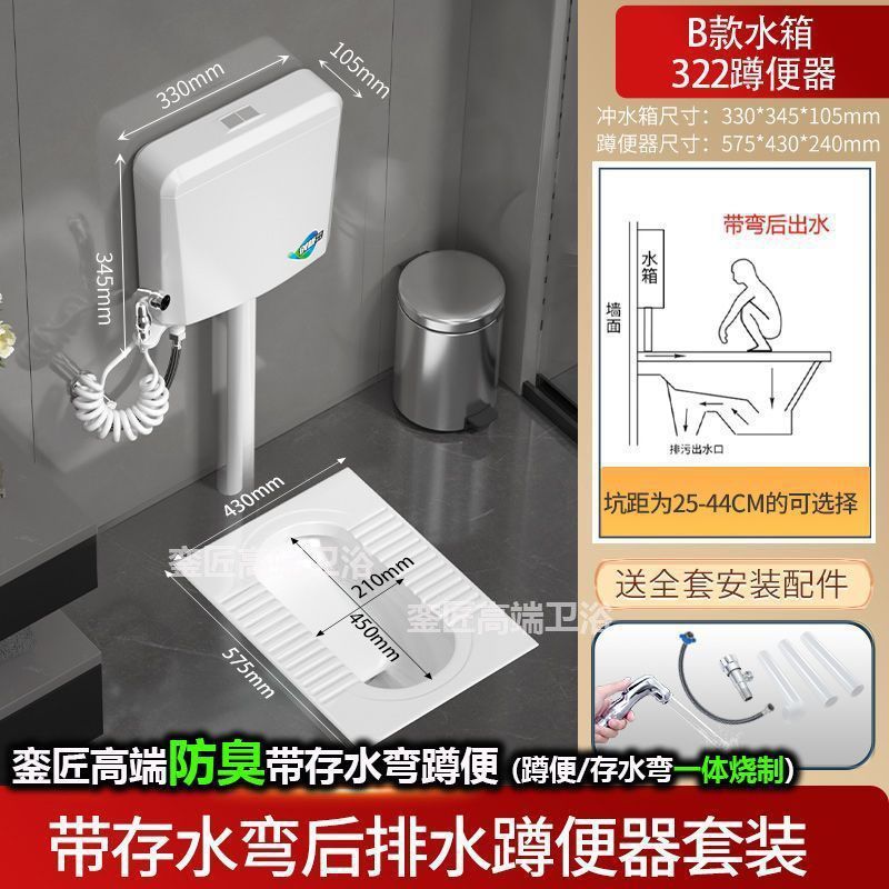 品牌蹲便器水箱卫生间后排蹲坑便池大便器蹲便器大号特大号家用|undefined