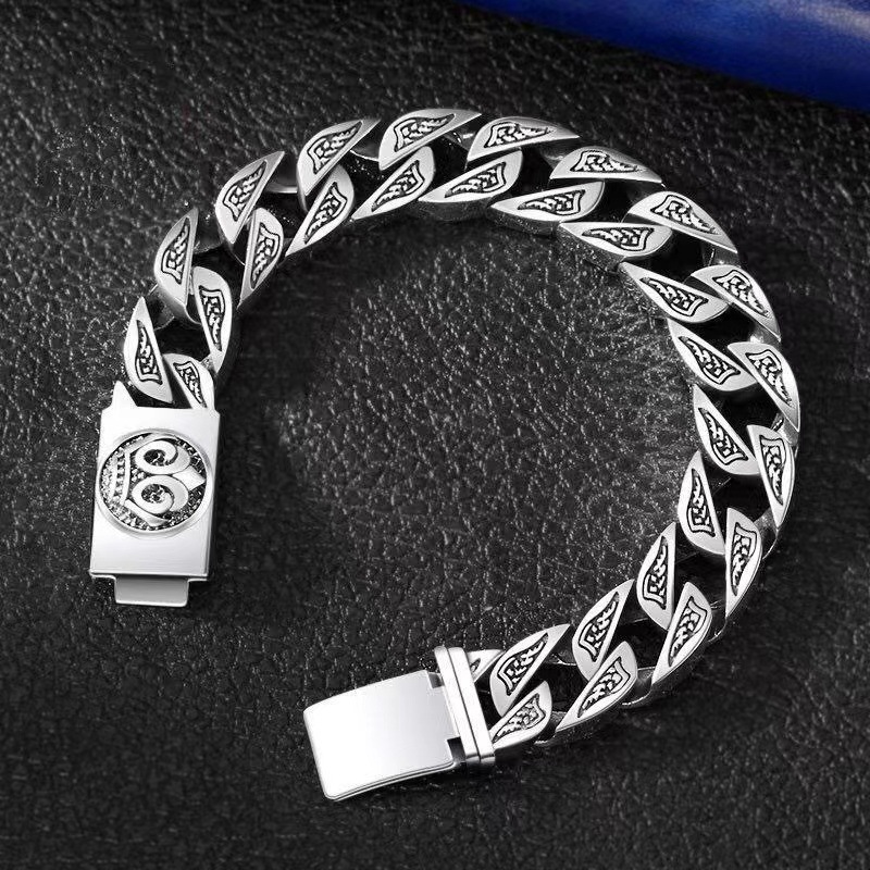 Nuevo retro hombres pulsera personalidad moda máquina amigo Rock viento anillo hebilla pulsera domineering rugosa pulsera