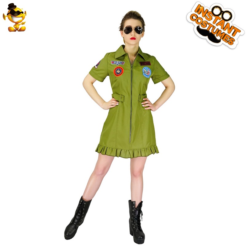 Halloween adulto hembra grande de la Fuerza Aérea traje piloto carnaval ropa etapa cos distribución al por mayor