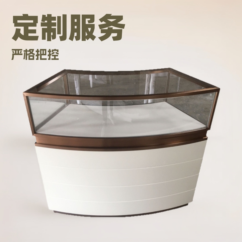 圆形珠宝首饰柜展示柜中岛玻璃展柜黄金首饰柜台木质陈列柜专卖柜