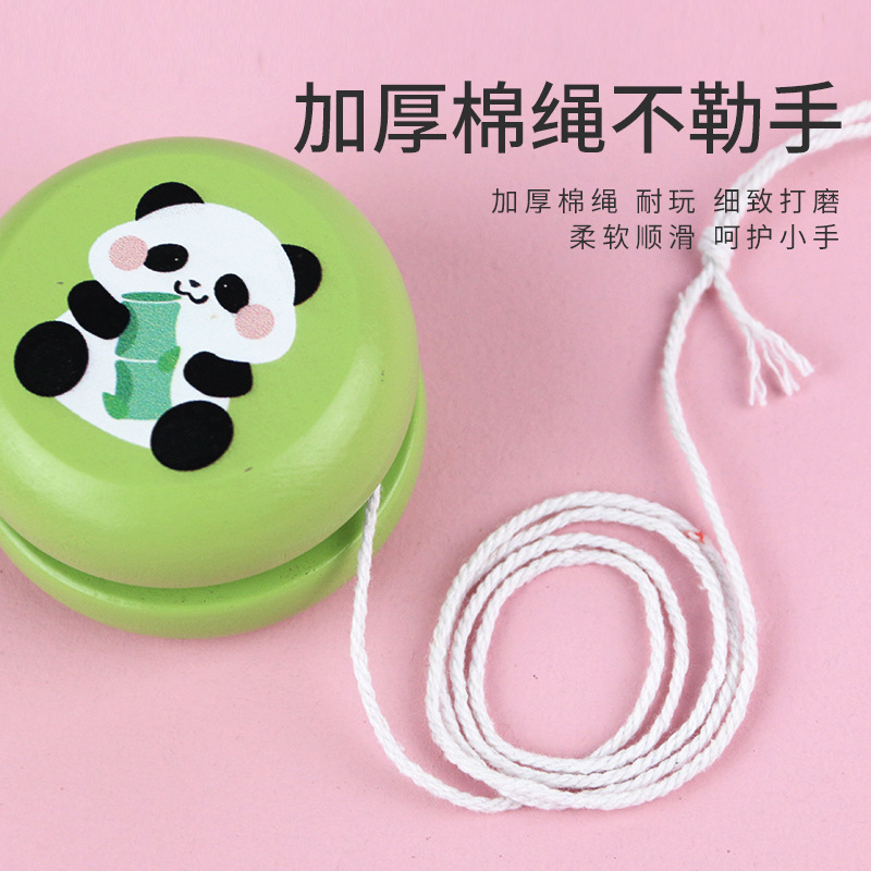 Weiweihu niños lindo dibujos animados de madera yoyo jardín de infantes rompecabezas de animales de kindergarten yoyo juguete nostálgico