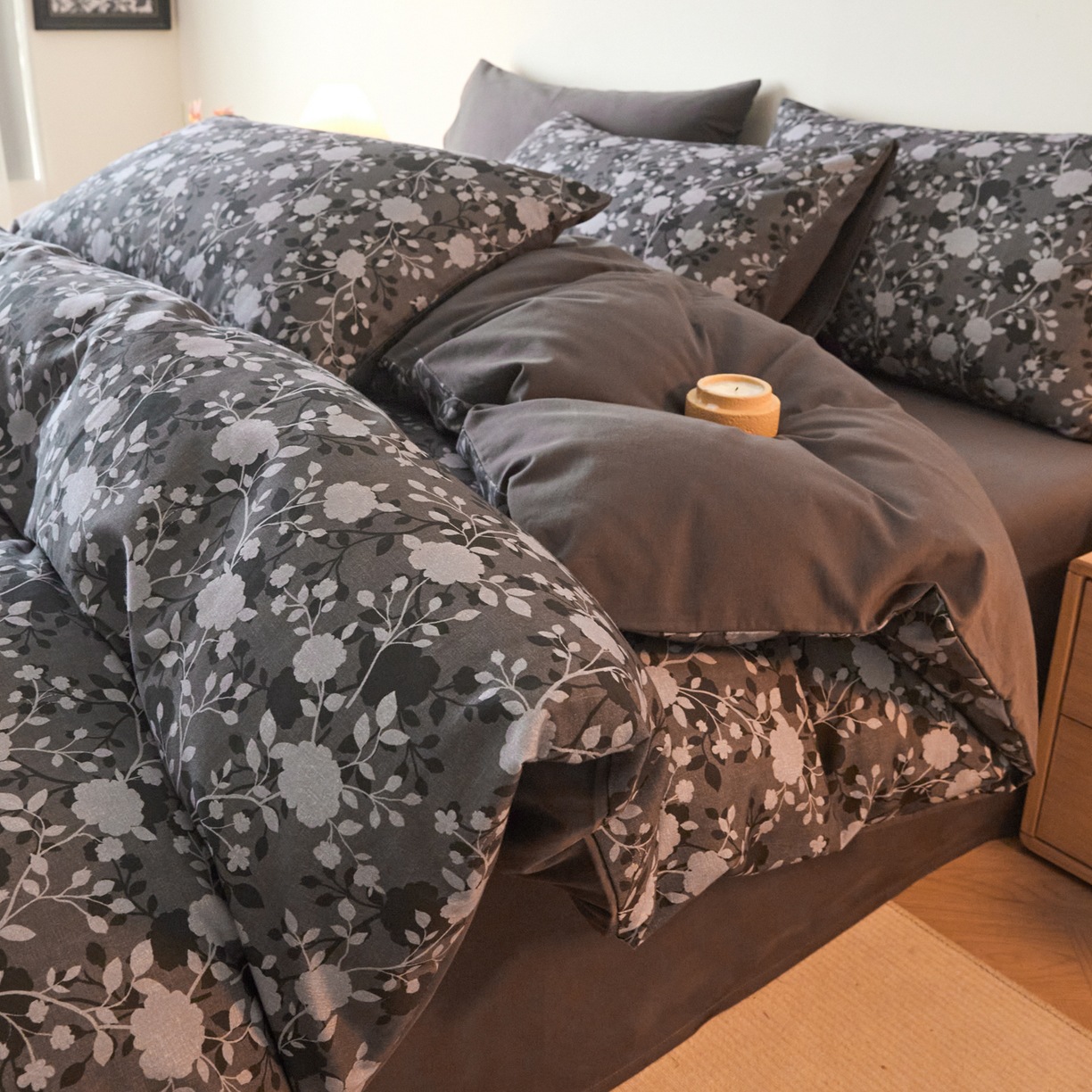 Retro estilo algodón molido cuatro piezas A clase madre-invierno engrosado cuatro piezas 100 sábanas cuatro piezas