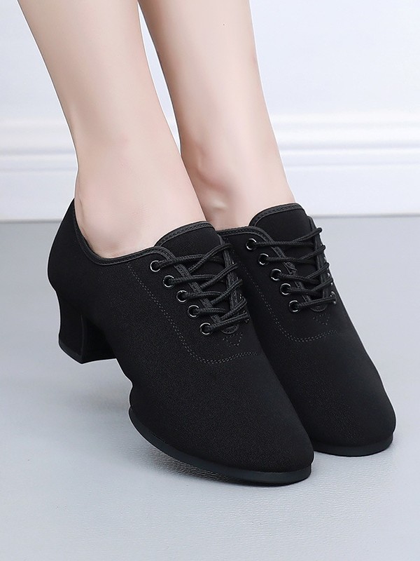 Zapatos de profesor de tacón alto de las mujeres zapatos de baile latino de tela Oxford zapatos de baile de fondo suave profesional zapatos de baile cuadrados de baile de jazz image 3