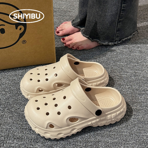 Thick-soled parent-child hole shoes for summer, 2025 new style, height-increasing EVA slip-on sandals with a 