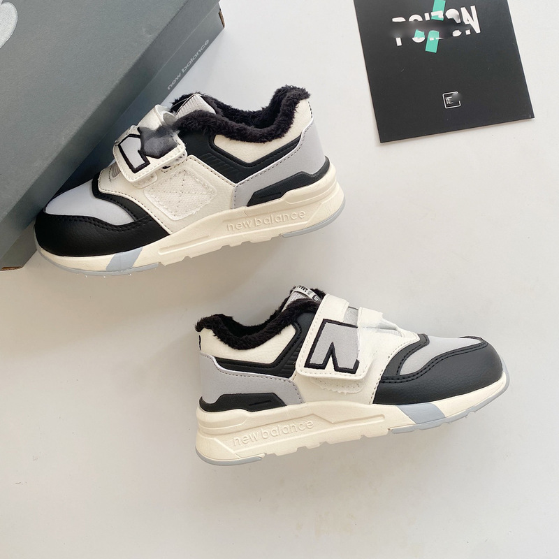 Putian Kidsren's Shoes 997 Fleece-Lined Velcro Kidsren's Sports Shoes Retro Versatile Casual Warm Running Shoes