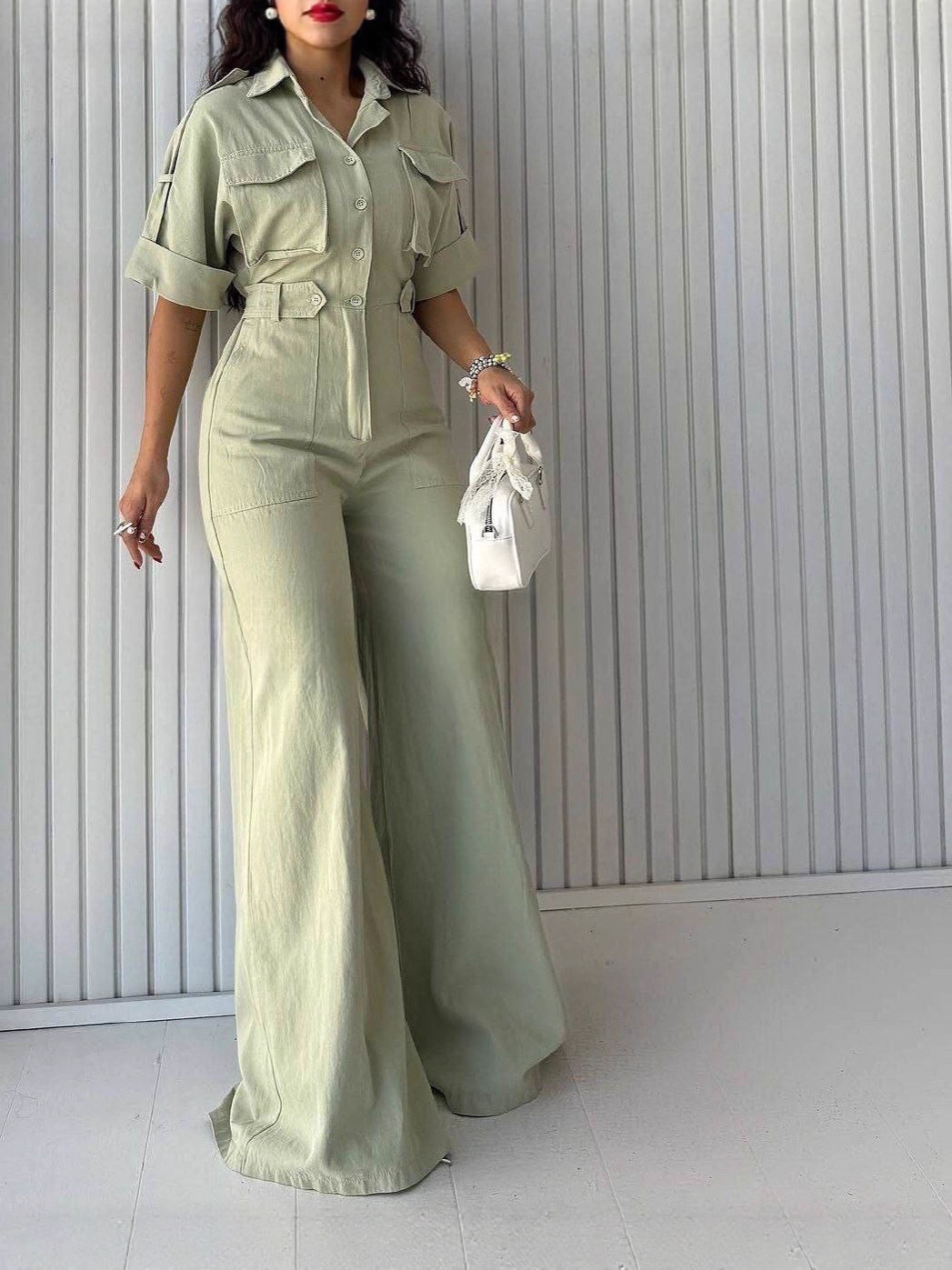 Transfronterizos 2025 otoño y invierno nuevo estilo de estilo de vestir con solapa de cintura junkers de moda casual junkers mujeres image 5