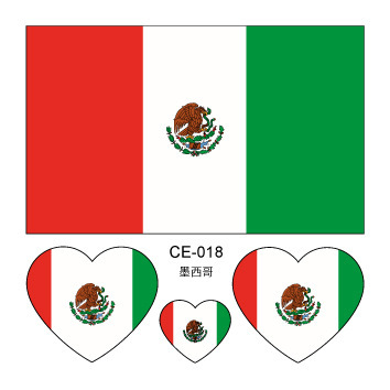 Colección completa de banderas nacionales Spot Juegos del Día Nacional Pegatinas de bandera de amor Pegatinas de tatuajes Pegatinas faciales impermeables para hombres y mujeres Pegatinas de actividad