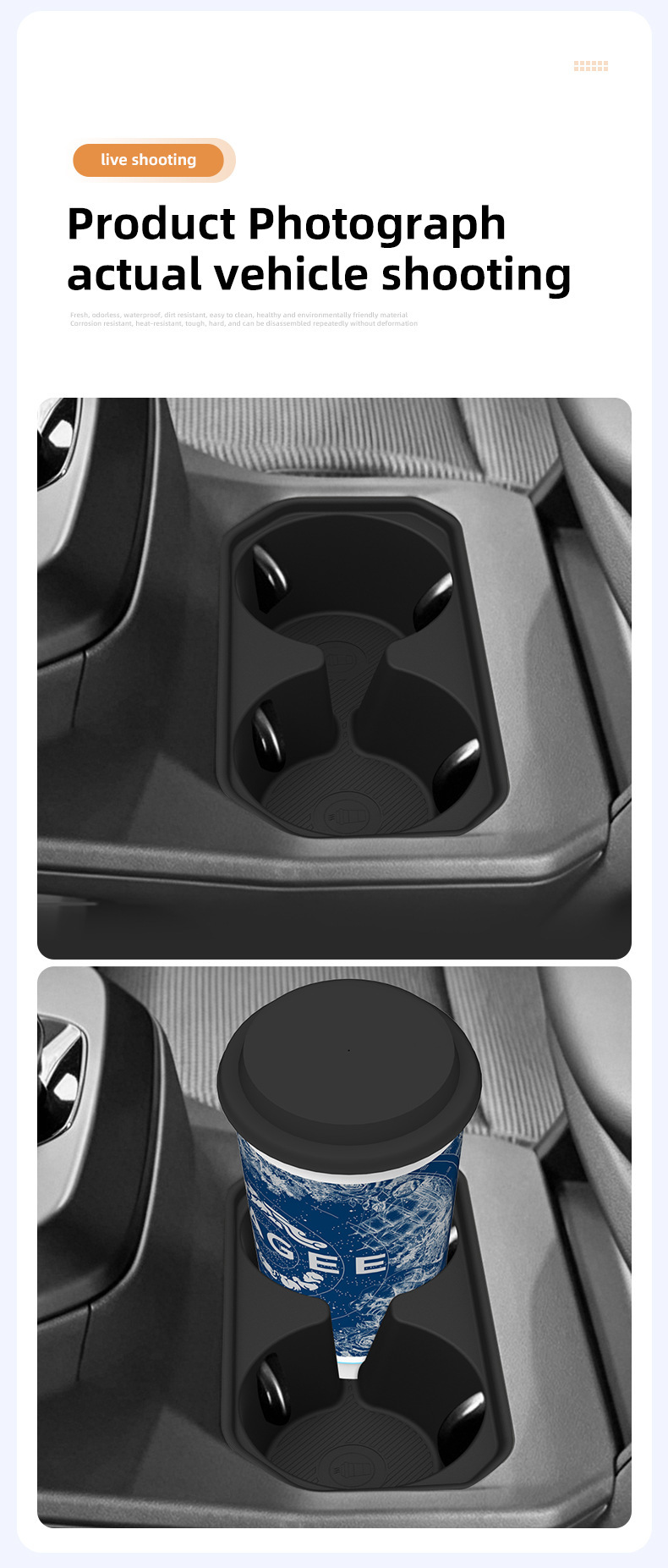 Suitable for 26 models of Toyota C-HR, this center console cup holder cover and CHR protective anti-slip mat is a specialized car accessory for modification