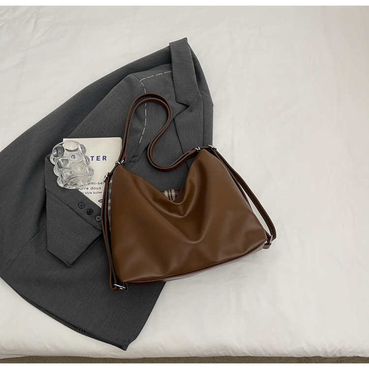 New Super Hot Large Capacity Women's Cute Sausage Dog Plaid Shoulder Autumn/Winter Versatile Fashion Simple Tote Bag_voghion.com