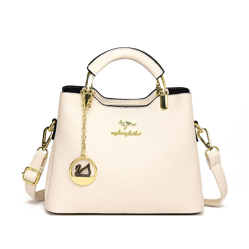 Bolsa de mano de lujo ligera multicapa de cuero suave de moda universal de moda moda moda de un solo hombro mochila