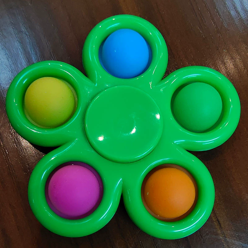 Five-Finger Bubble Gyro Spinner, Pop‑It Fidget Toy, Plastic 12×8×3 cm, Anti‑Stress