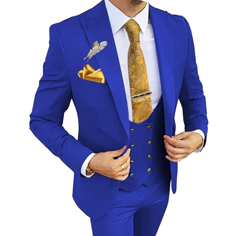 로얄블루 (탑 + 조끼 + 바지)