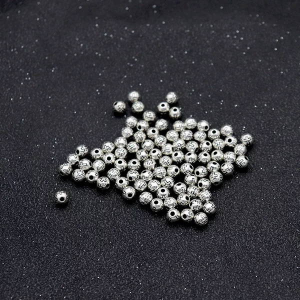 Wholesale and retail cross-border supply perforated 5mm beads alloy beads beads bracelet necklace accessories