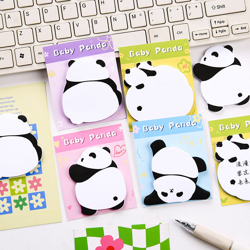 Post-it Panda Tuan Tuan Cute Red de Internet Dibujos animados Desgarrable Bloc de notas con fuerte adherencia