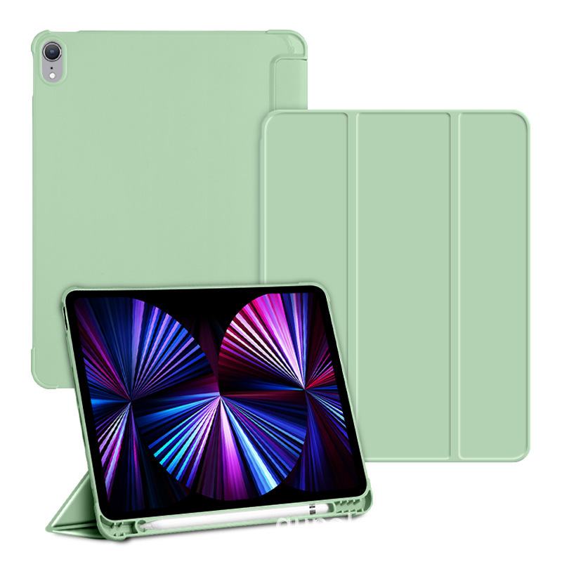 Ipad保護カバーpro10.5ペン付き溝10.2磁気吸引air 5皮カバーmini6三つ折りtpuソフトケース|undefined
