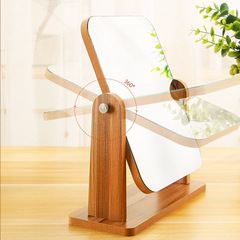 Wholesale Wooden Mirror Simple Solid Wood Desktop Vanity Mirror Bedroom Simple Dressing Table Mirror