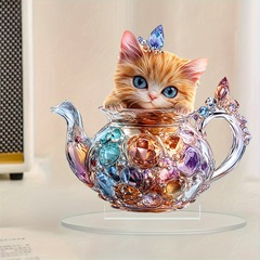 跨境新品可爱小猫亚克力平面立牌摆件工艺品家居卧室客厅玄关装饰