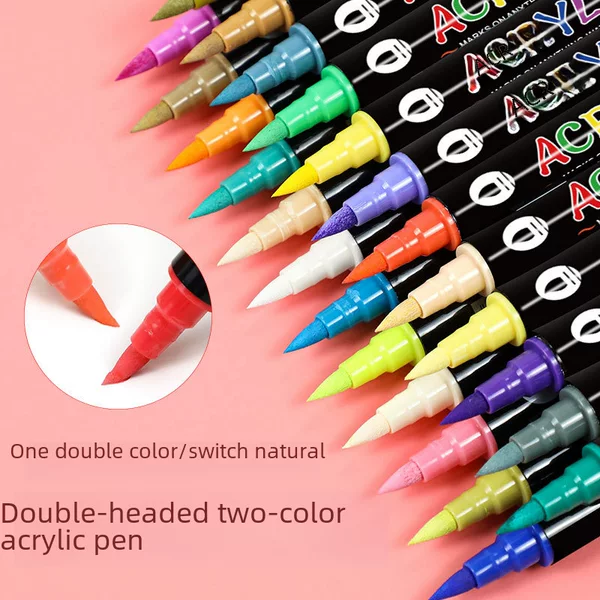 Suomeqi 120-Color Double-Headed Two-Color Acrylic Marker Pen Kidsren's Painting Color Pen Washable Non-Dirty Hand Graffiti Pen