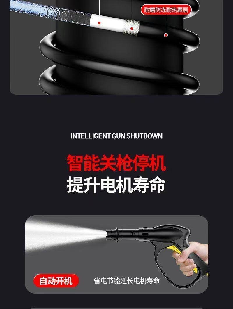 Black Cat Car Wash Machine High-Pressure Water Gun for Home Use 220V Car Cleaning Tool High-Power Portable Cleaning Machine with Pressure Booster Pump