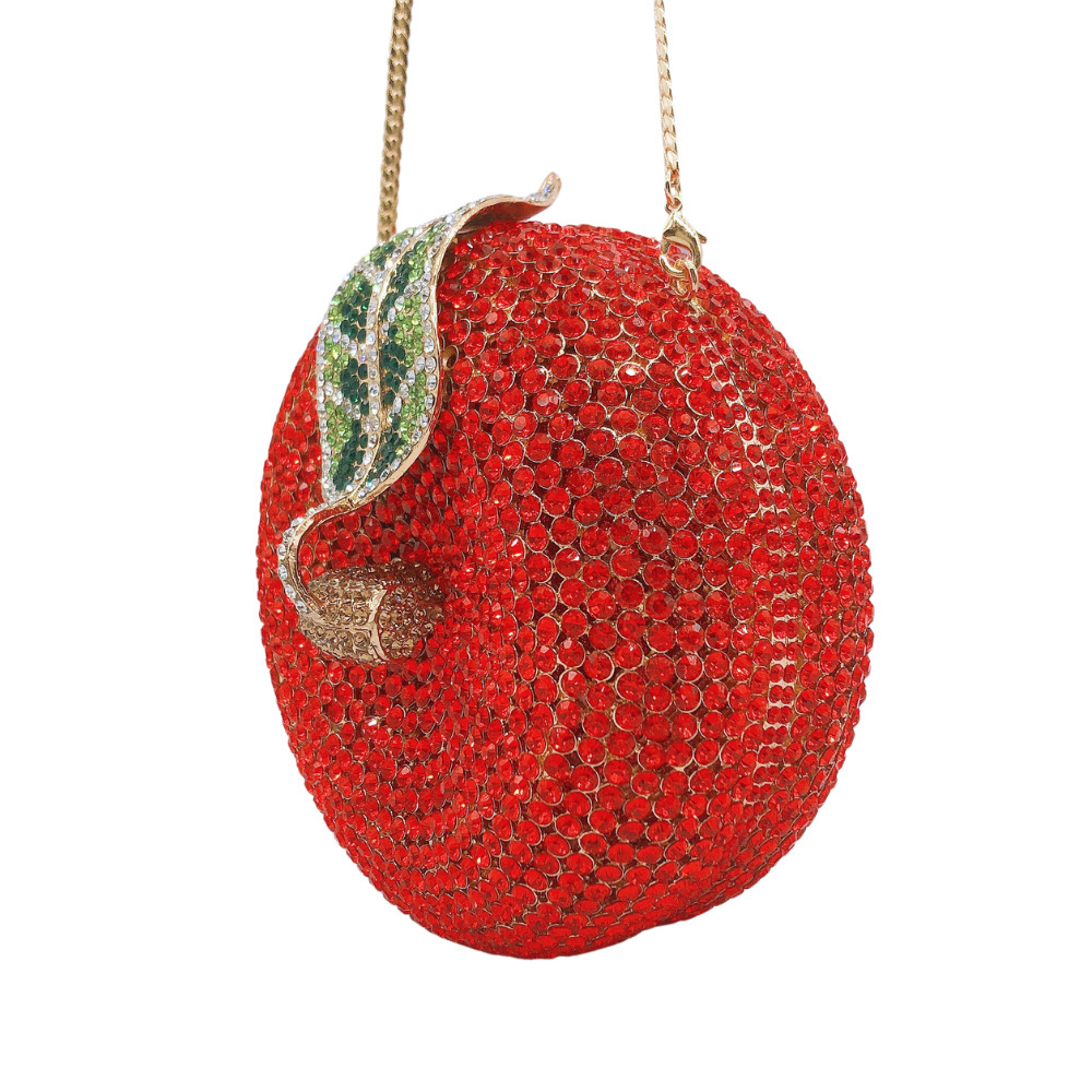 Apple stone evening bag, bolsas de cena de diamantes de manzana transfronterizas, bolsas de diamantes de mano de Nochebuena
