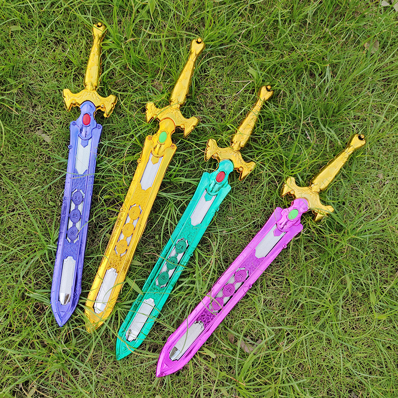 三国儿童刀剑玩具天王剑塑料电镀软剑景区地摊热卖仿真刀剑模型