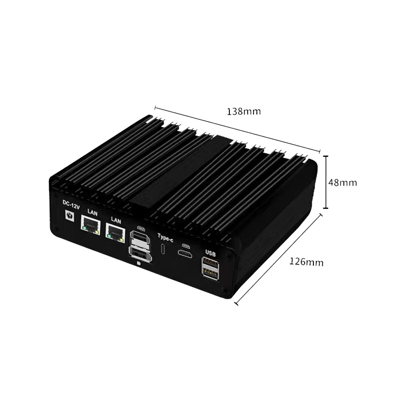 Desktop assembly industrial control machine with fan N6000 N100 three-display TYPE-C single string mini industrial control machine