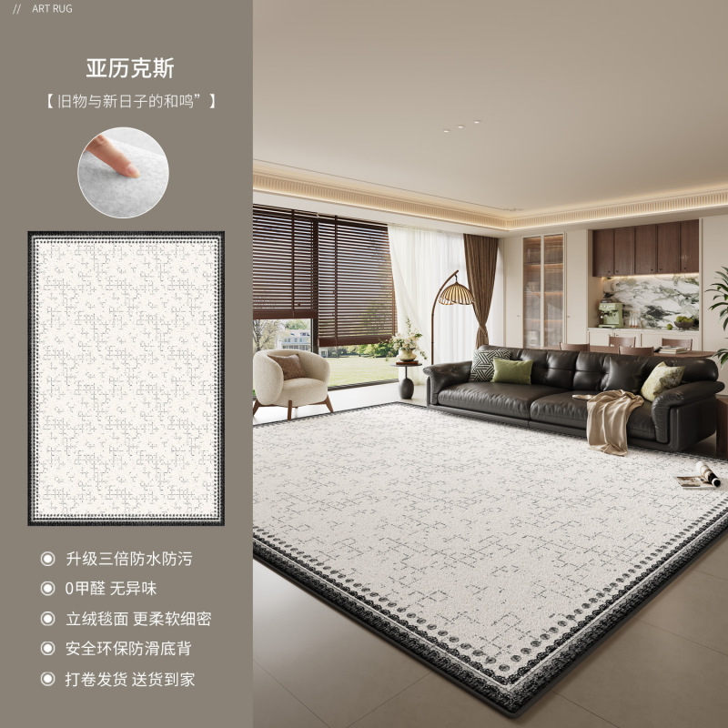 现代极简意式地毯客厅2025新款防水卧室免洗可擦轻奢高级沙发地垫|undefined