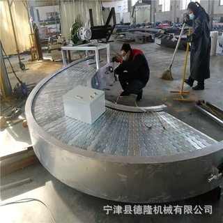 304不锈钢链板式输送机 链板转弯传送带流水线 重型链板拐角输送