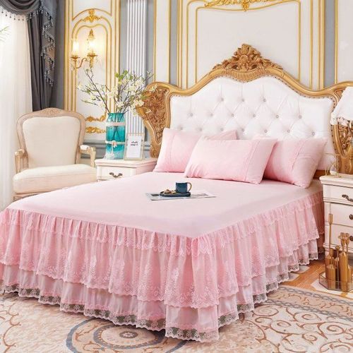 韩版公主风蕾丝花边床裙单件床罩床单席梦思床垫保护套三件套家用