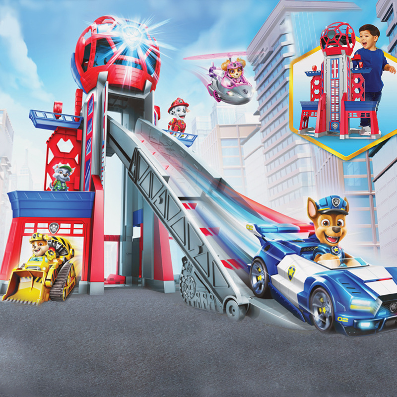 Wang Wang team made great contributions to the big movie Super rescue watchtower toy headquarters base Puppy patrol rescue vehicle