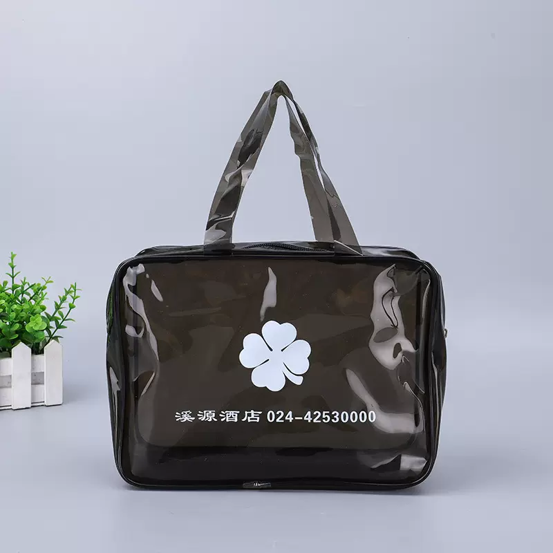印花pvc透明化妆包 手提女士沙滩收纳包洗漱包 旅行化妆品收纳包