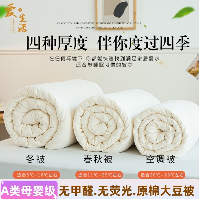 Class a Maternal and Infant-Grade Double-Layer Gauze Soy Fiber Quilt Pure Cotton Quilt Core Thickened Winter Quilt Warm Student Spring and Autumn Quilt Class a Maternal and Infant-Grade Double-Layer Gauze Soy Fiber Quilt Pure Cotton Quilt Core Thickened Winter Quilt Warm Student Spring and Autumn Quilt