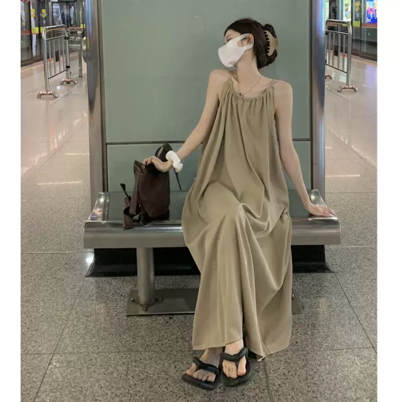 Чайный перерыв Французское платье без рукавов для детей 2023 Летняя талия художественное чувство темперамента Супер сказочная длинная юбка до лодыжки