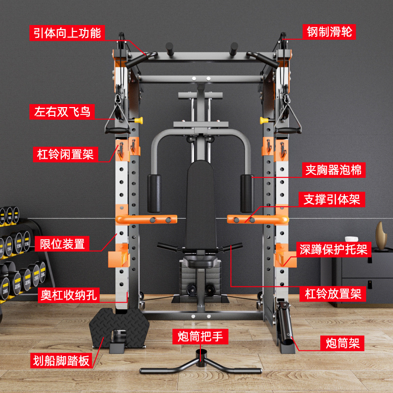 Hogar pájaro clip pecho pórtico integral Trainer marco libre Squat Press rack fitness equipo combinación