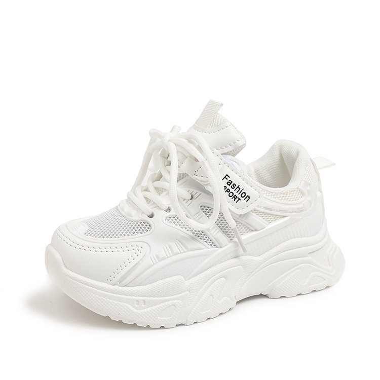 Kids' Breathable Running Shoes – Lightweight Mesh Sneakers For Boys & Girls With Soft Sole (White/Pink)_voghion.com