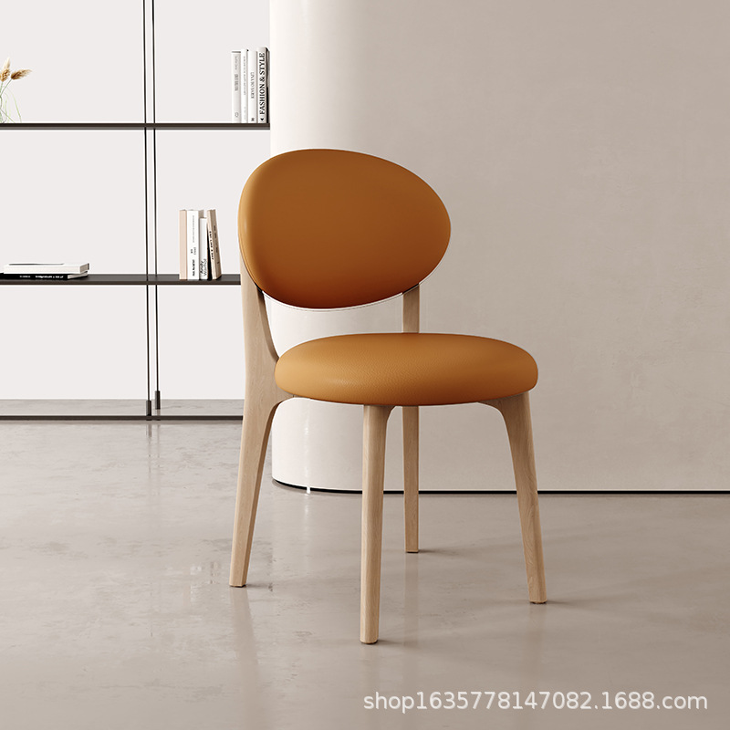Silla de comedor de madera maciza moderna, comedor casero, hotel, cómodas sillas de respaldo, estilo nórdico, mesa de comedor simple, taburetes