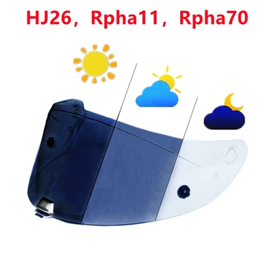 HJ26 helmet lens Rpha11 – Dəbilqə (Kaska) aksesuarları - hj26-transparent-turns-dark-black
