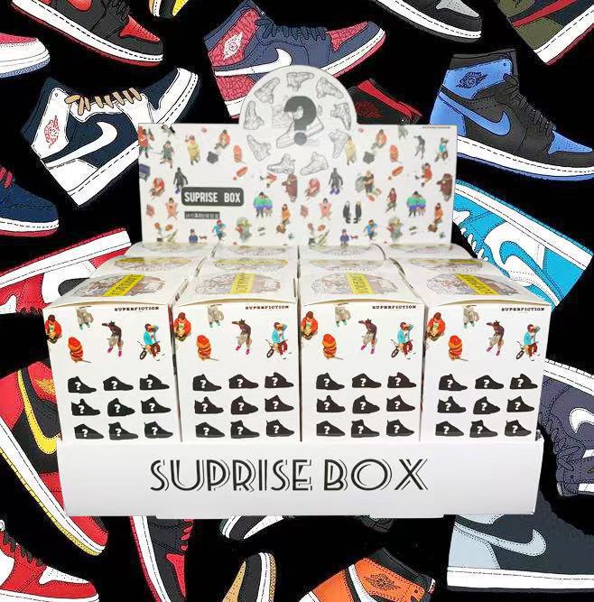 AJ blind box 300 three-dimensional shoe mold with transparent display box foreign trade stationery entity for suprise box AJ blind box 300 three-dimensional shoe mold with transparent display box foreign trade stationery entity for suprise box