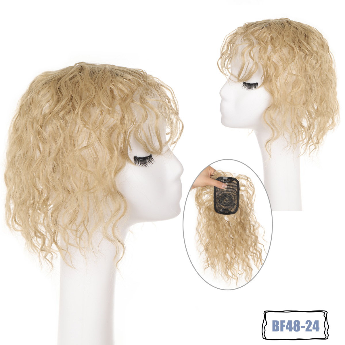Peruca de cabelo sintético e aplique topper para mulher_voghion.com