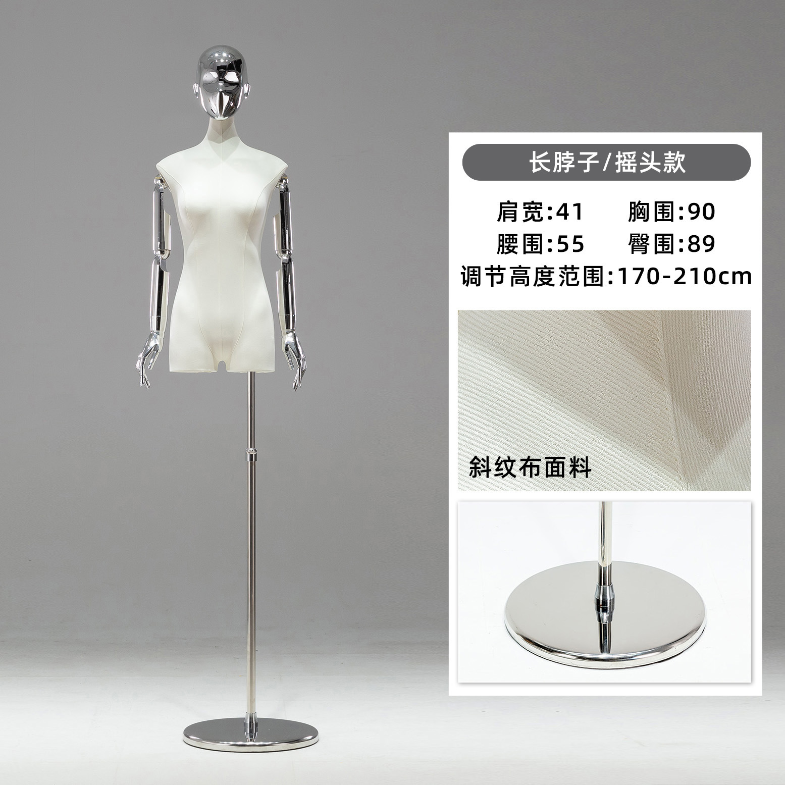 Maniquí Femenino de Busto con Clavícula de Plástico para Tiendas de Ropa y Escaparates image 13